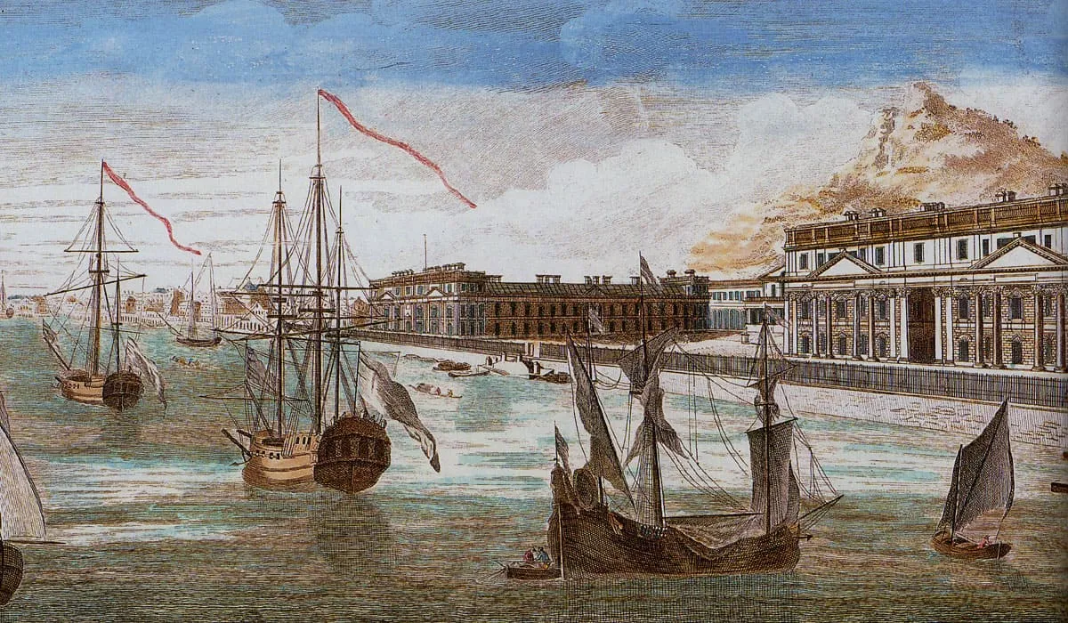 Emigration from the port of Pondicherry in India