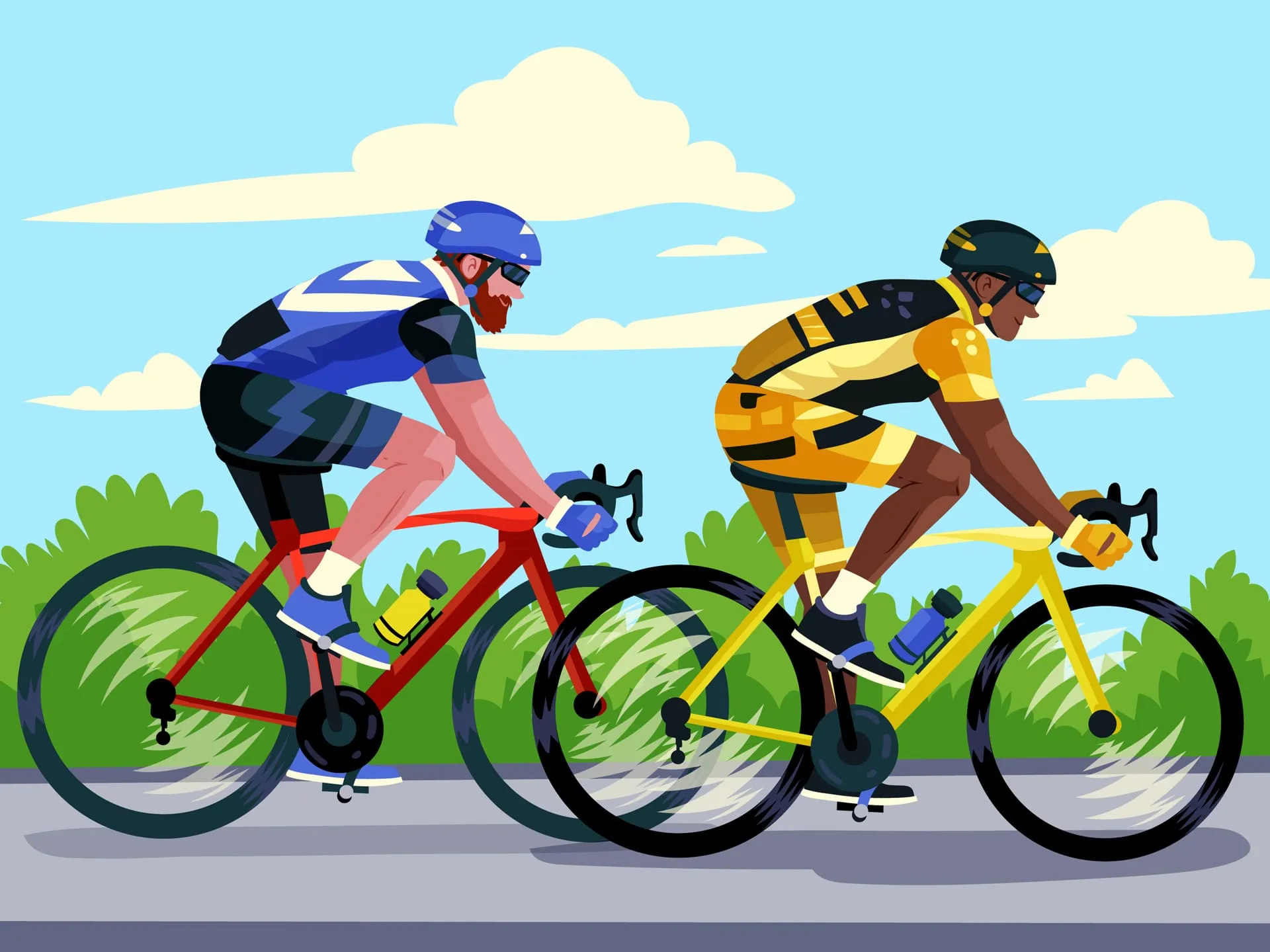 2 cyclists during a race